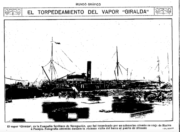 Mundo Grafico El vapor Giralda 26 enero 1918